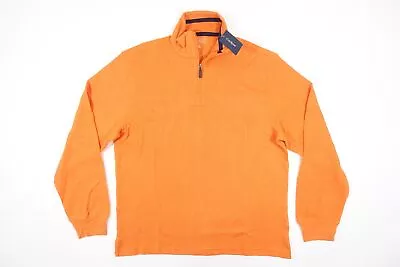 Club Room Pumpkin Orange Medium Half Zip Mock Neck Pullover Sweater Mens Nwt New • $8.26