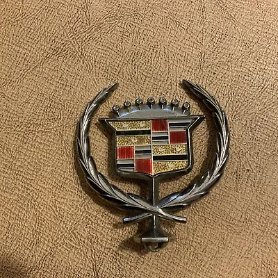 Vintage Cadillac Wreath Crest Hood Ornament 3” Silver  • $21.95