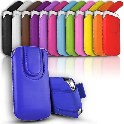 High Quality Slim Magnetic Leather Pull Tab Flip Case Cover For Various Phones  • £3.79