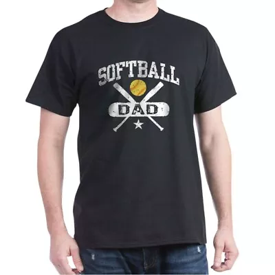 CafePress Softball Dad Dark T Shirt 100% Cotton T-Shirt (519198730) • $27.99