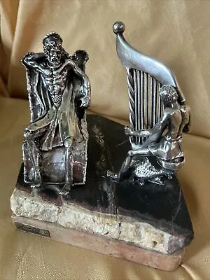 Silver Sculpture King David & Harp By Yaacov Heller. • $445