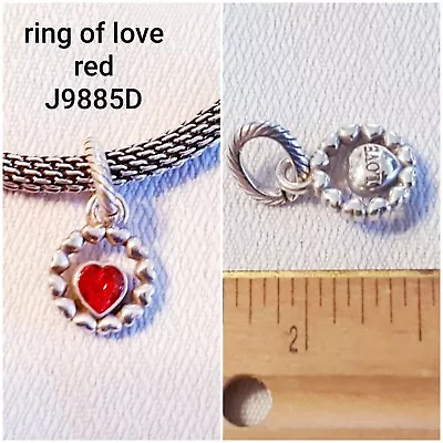 $10 • Buy Brighton Retired Ring Of Love Red Heart Swarovski Pendant Charm J9885D B487
