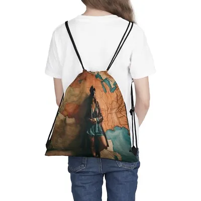 Vintage Map & Traditional Attire Women's Drawstring Bag • $25