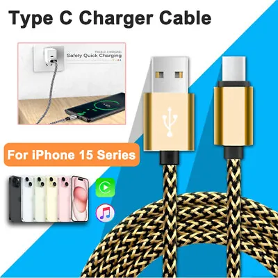 0.2M 1M 2M 3M Heavy Duty Type C Charger Lead Fast Charging Cable For IPhone 15 • $7.99