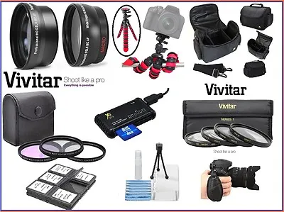 Super Deluxe Accessory Pack Lens-Filter-Case Etc For Canon EOS Rebel T6 80D 70D • $91.63