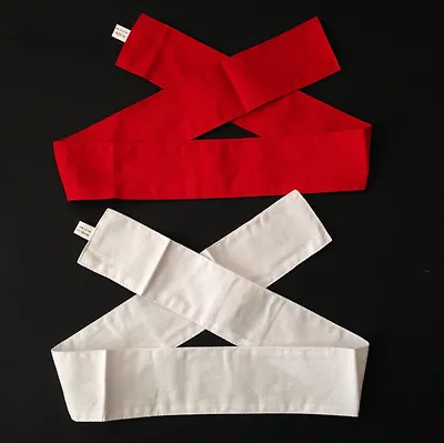 SET Of 2 Japanese Hachimaki Headband Red White Martial Arts Sports Made In Japan • $17.95