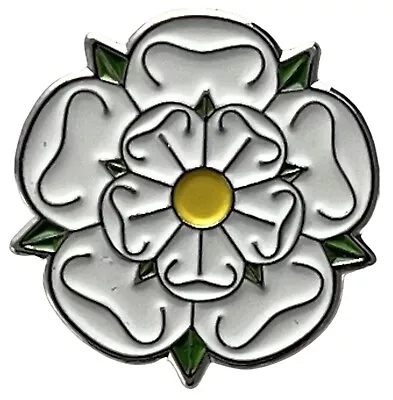 White Rose Of Yorkshire Lapel Pin Badge FREE P&P • £3.99