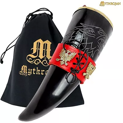 300ML Viking Drinking Horn Medieval Renaissance SCA Ale Beer Mead Wine Drinkware • $21.99