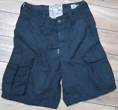 Abercrombie & Fith A&f Heavy Cotton Cargo Shorts Black W 32  • £39