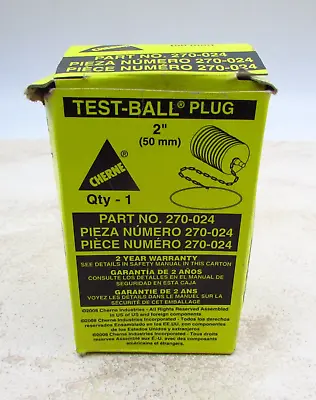CHERNE Industries 270-024 Test-Ball Plug 2  (50mm) Pneumatic • $29.95