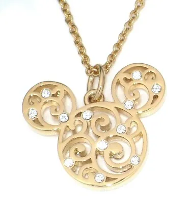 Mickey Mouse Brocade Disney Necklace Filigree✿ Made With Crystals From Swarovski • $34.95