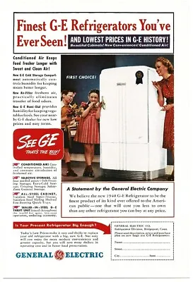 1940 GE General Electric Deluxe Thrift Refrigerator Boy Girl Vintage Print Ad  • $8.95