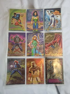 1993 Marvel Masterpieces Dyna-etch X-men 2099 Foil 8 Card Set & 1 Spider-man *d • $30