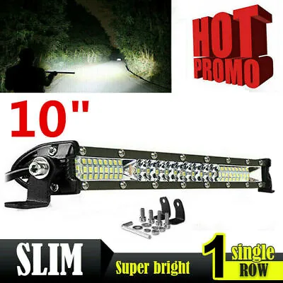 10inch Slim LED Light Bar Spot Flood Combo Work SUV Boat Offroad Driving ATV 4WD • $14.64