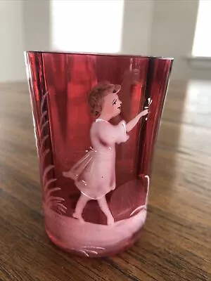 Mary Gregory Cranberry Paneled Tumbler • $30