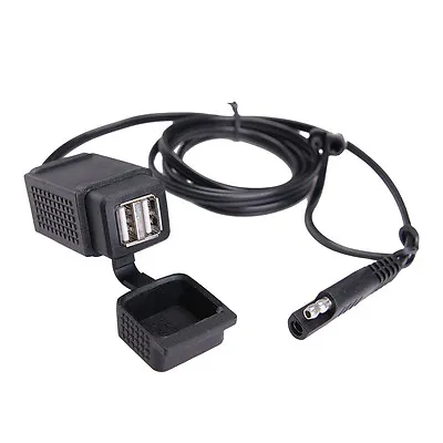 40'' Motorcycle Dual USB Charger SAE Cable Plug 2.1A For GPS Phone Adapter MP3 • $13.81