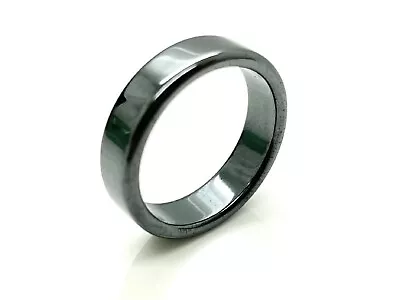 Real Non Magnetic Black Flat Hematite Basic Ring Band - R37 • $6.73