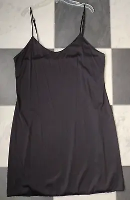 VASSARETTE CHEMISE  10-008 100% NYLON Full Slip Black Gown Size 20  38/44 • $16.99