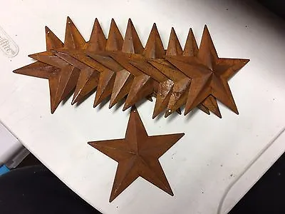 DLCC~10 PCS PRIMITIVE RUSTIC 3.5  Metal Tin Barn Stars Rust • $13.95