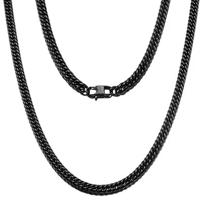 9/11/13/16/20mm Mens Cuban Curb Black Necklace Stainless Steel Link Chain 7 -40  • $7.31
