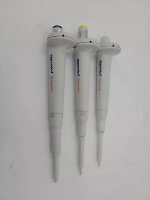 Lot Of 3 Eppendorf Reference Pipette Set 1000 100 10 Nice Condition   EB-11437 • $214.49