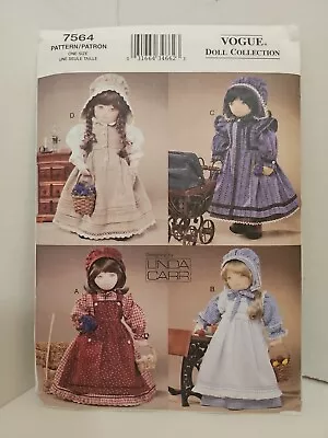 Vogue # 7564 18  American Girl Style Doll Clothes Early American Sewing Pattern  • $12.95