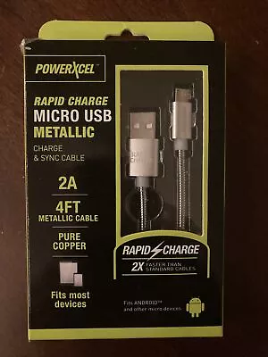 PowerXcel 4FT Rapid Micro USB Cable Charger Pure Copper FITS ANDROID • $9.99