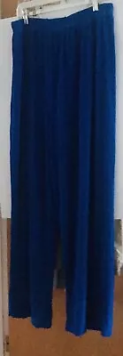 New Sapphire Blue Color Pants Vikki Vi  1X Made  In USA  Elastic Waist • $90