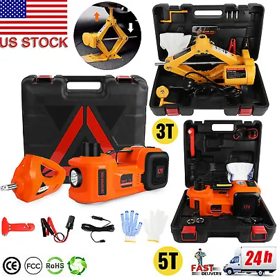 3/5Ton 12V Electric Hydraulic Floor Jack Car Lift & Impact Wrench Inflator Pump • $64.99