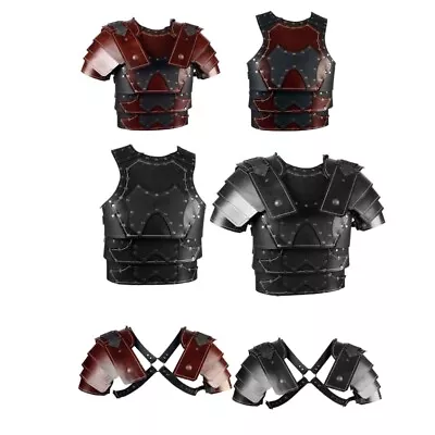 Men Medieval Chest Shield Medieval Leather Studded Armor Shoulder Chest Armors • £30.20