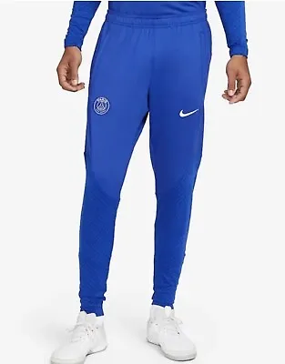 Mens Nike PSG Strike Slim Fit Track Bottoms Football Pants Royal Blue M RRP £60 • $46.40