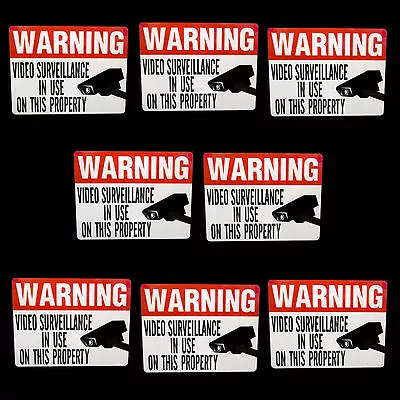 Home Security Camera System Window Stickers Signs RED Decals Surveillance CCTV • $13.21