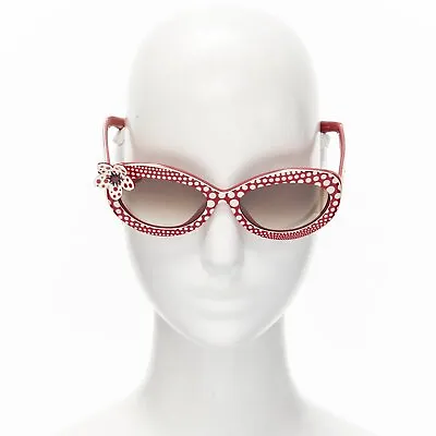 Rare LOUIS VUITTON 2012 Kusama Vintage Red White Floral Polka Dots Sunglasses • $2698