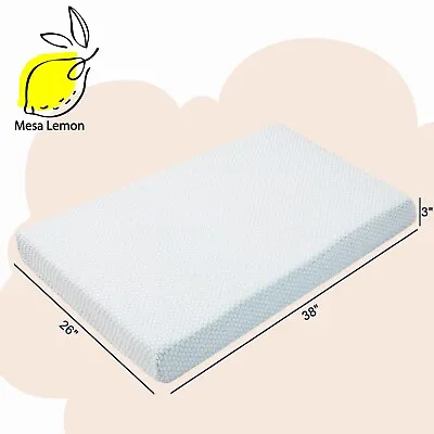 Baby Infant Memory Foam Crib Mattress Pad Bedding Toppers 38x26x3 Inch For Graco • $35.98