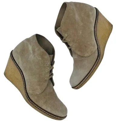 J. Crew MacAlister Suede Lace Up Wedge Boot Bootie Size 6 • $38.24