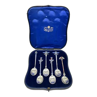 Top Rare Complete Cased Mappin & Webb Victorian Era Egyptian Revivial Spoons • $857.85