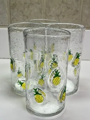 Clear Controlled Bubbles Pineapple Tumblers-Set Of 4 • $27.99