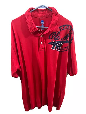 Ole Miss Rebels Shoulder Logo Polo Shirt 2XL Cotton In The Sip 46  Chest Knights • $24.50
