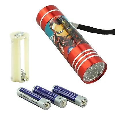 £8.99 • Buy Licensed Disney Character Avengers Ironman Flash Red LED Torch Xmas Kids Gift 3+