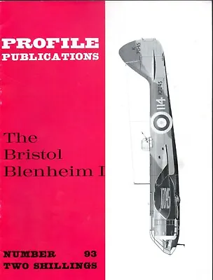 £1.50 • Buy PROFILE PUBLICATIONS AIRCRAFT No.93 THE BRISTOL BLENHEIM 1 By PHILIP J.R.  MOYES