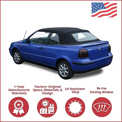 1995-2001 Volkswagen VW Golf Cabriolet Convertible Soft Top Black Cabrio • $287.10