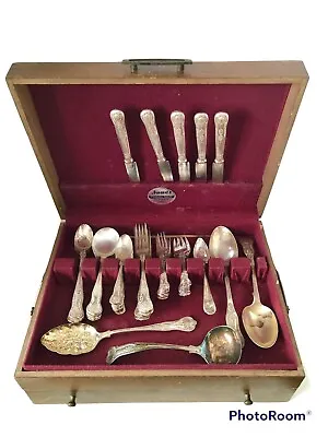 KINGS EWART PERKINS SHEFFIELD 48 PC Cutlery EPNS A1 Forks Spoons Knives Serving • $250