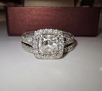 Verragio 1.14K Fire Cushion-Cut Diamond Engagement Ring And Wedding Band Set • $15000