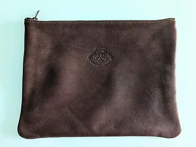 Ghurka No. 64 Zippered Leather Travel Pouch Vintage Chestnut Luggage Accessory • $149.99