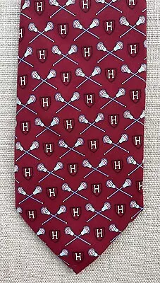 Vineyard Vines Custom Collection Silk Tie Harvard Lacrosse 3 3/8  X 59  • $28