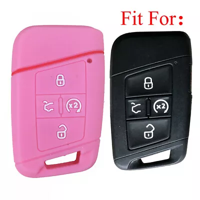$4.96 • Buy Fit VW Atlas Tiguan Jetta 4 Button Smart Remote Key Fob Silicone Case Cover Pink