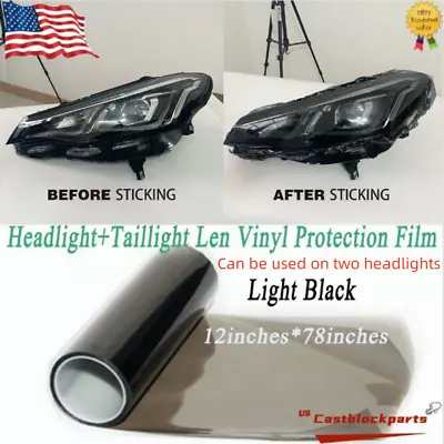 Headlight+taillight For 12 X78 Gloss Light Black Smoke Tint Film Lens Vinyl Wrap • $7.51