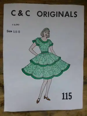 Vtg Uncut C&c Originals 115 Sz 6+8+10 Square Dance Dress-costume Sewing Pattern • £12.50