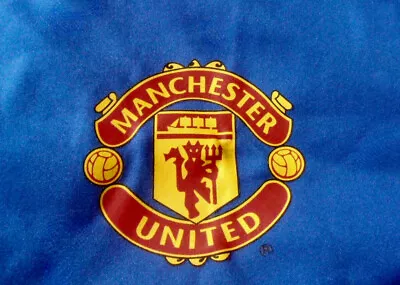 MANCHESTER UNITED UK England Soccer Futbol Football Blue W Red Jersey Shirt XL • $2.47