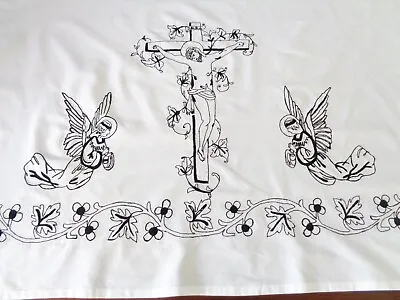 Good Friday Crucifixion Jesus Altar Cloth Blackwork Embroidery Catholic Church • $125